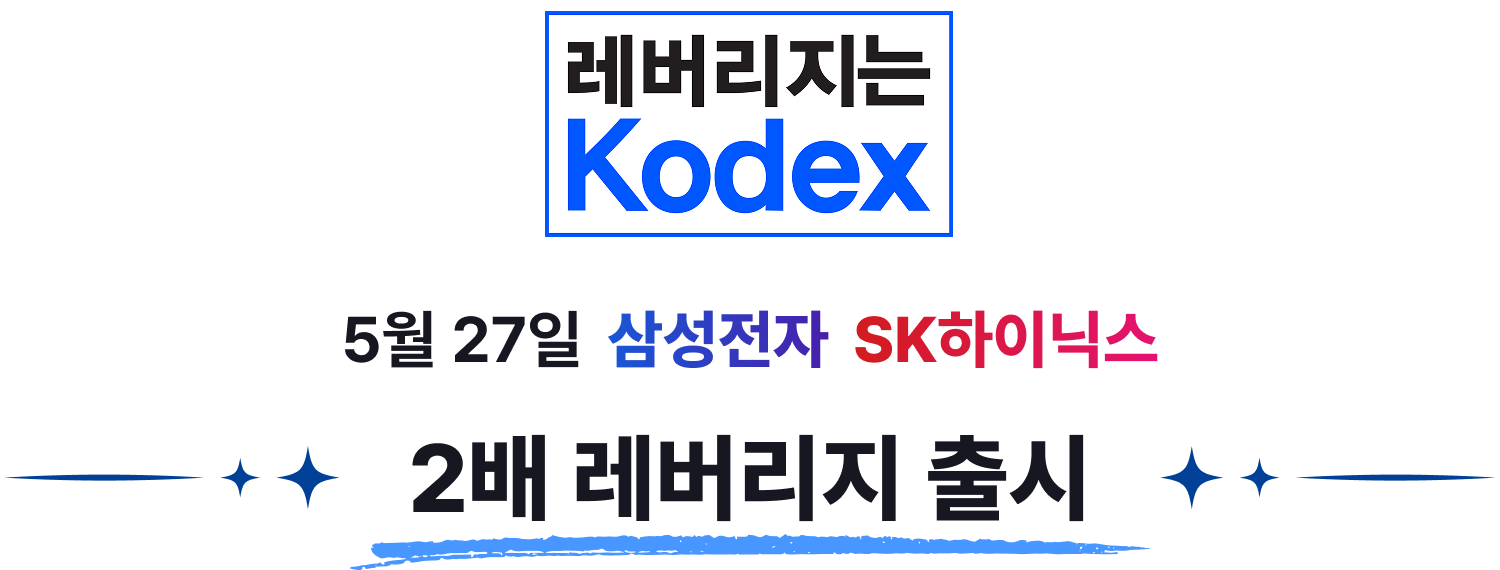 레버리지는 Kodex - 5월 27일 삼성전자 SK하이닉스 2배 레버리지 출시
